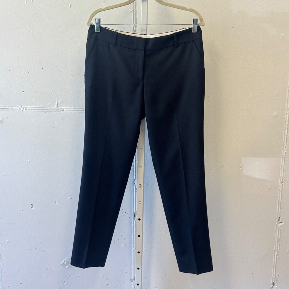 Ann Taylor Dark Navy Wool Blend Straight Leg Dress Pants‎ Trousers Size 6 Career